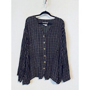 Carol Horn Workshop Top Womens 2X Southwestern Tribal Button Up Tunic Boho